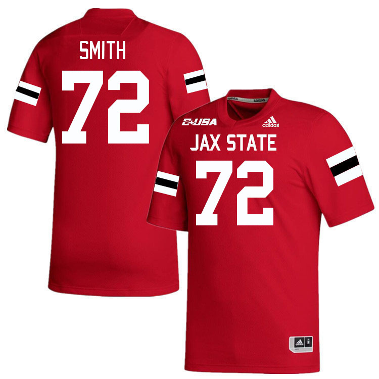 #72 Nate Smith Jacksonville State Gamecocks College Football Jerseys Stitched-Red